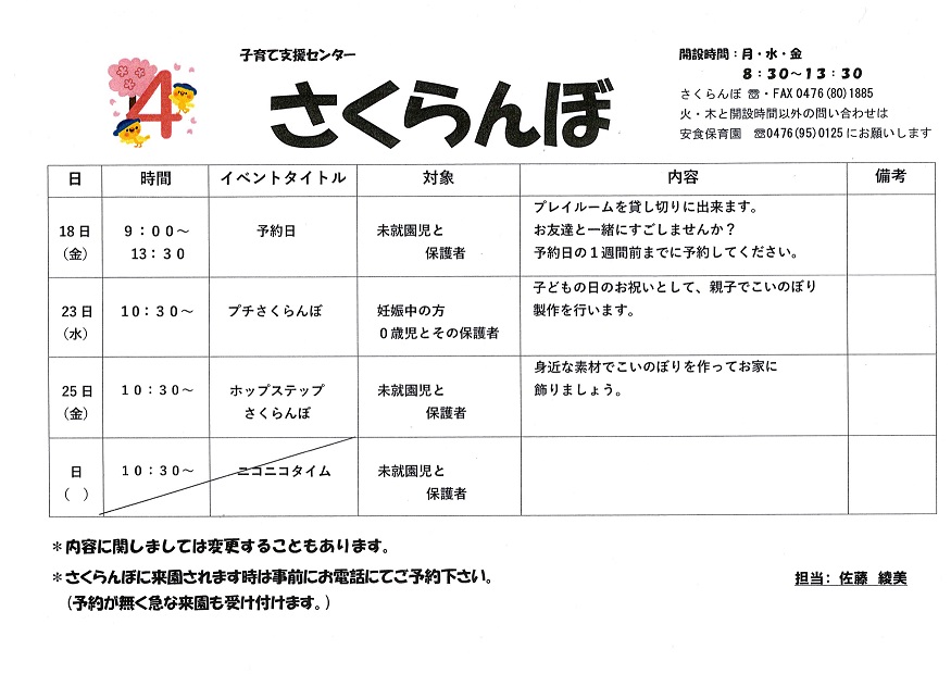 さくらんぼ4月